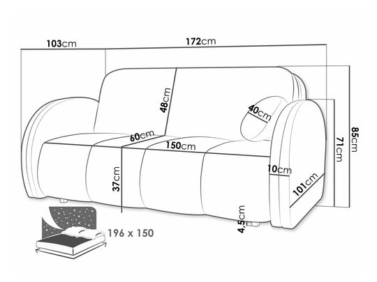 Canapé convertible MOBILIER 1 Citral IV (Velo 623) — photo produit