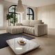 Canapé angle gauche BOZEN convertible coffre velours beige — photo produit