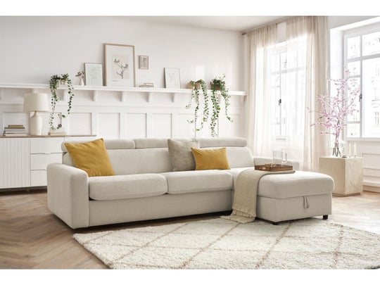 Canapé d'angle convertible BOBOCHIC Monaco beige 160 — photo produit