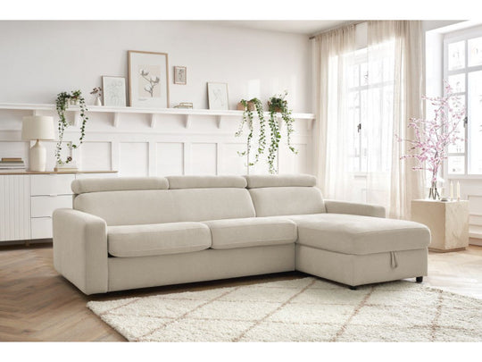 Canapé d'angle convertible BOBOCHIC Monaco beige 160 — photo produit