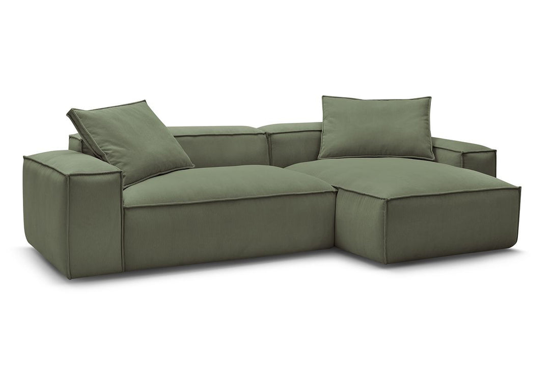 Canapé d'angle réversible BOBOCHIC Boheme velours vert — photo produit