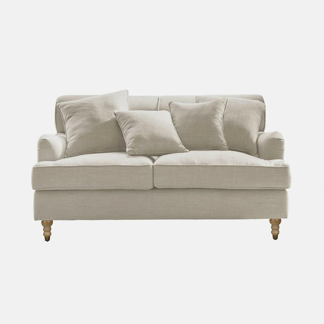 Canapé LOBERON Isa 2 places en tissu beige — photo produit