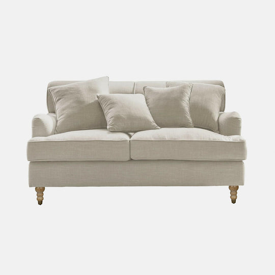 Canapé LOBERON Isa 2 places en tissu beige — photo produit