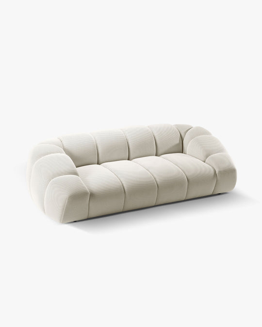 Canapé MICADONI Diana 3 places en tissu 3D Beige — photo produit