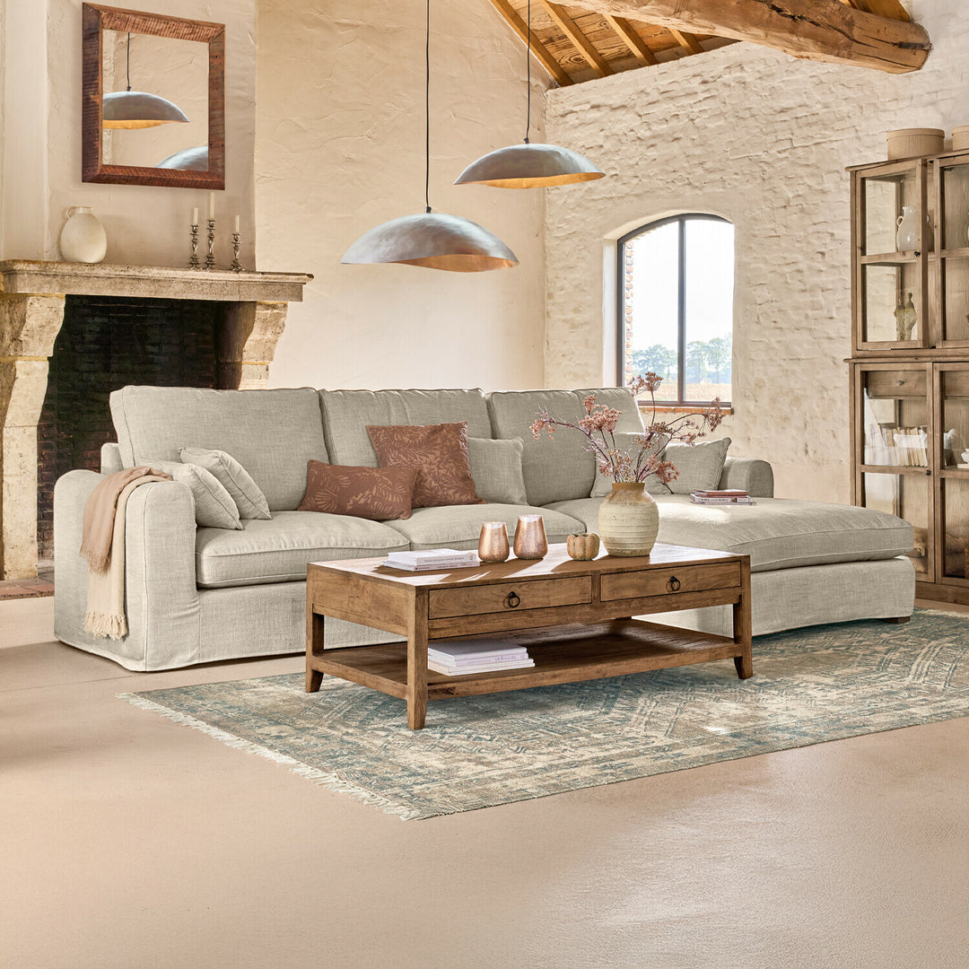 Canapé d'angle droit LOBERON Seaford beige — photo produit