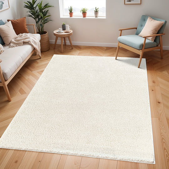Tapis Shaggy Moderne Beige Trento