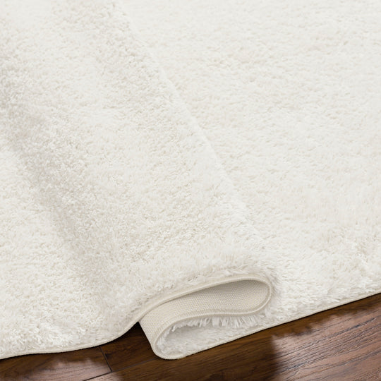 Tapis Rond Shaggy Moderne Beige Rond Trento
