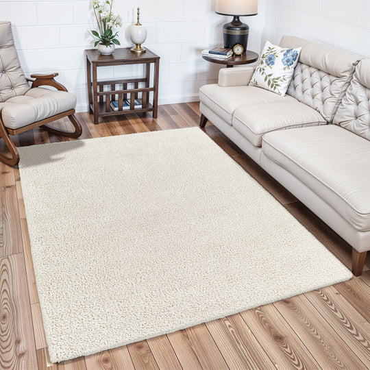 Tapis Shaggy Moderne Beige Trento