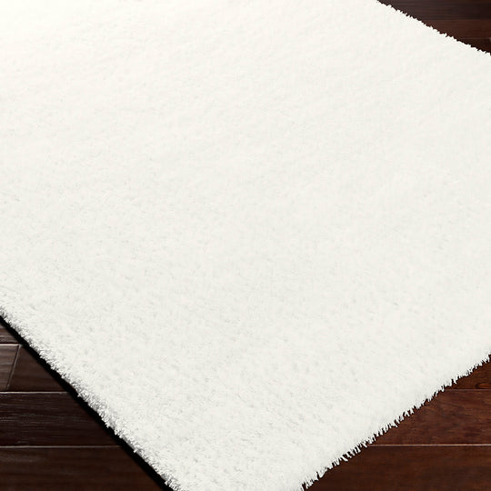 Tapis Rond Shaggy Moderne Ivoire Rond Trento