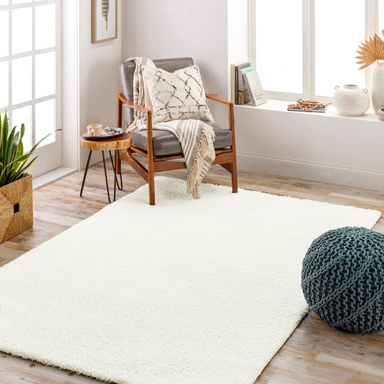 Tapis Shaggy Moderne Ivoire Trento