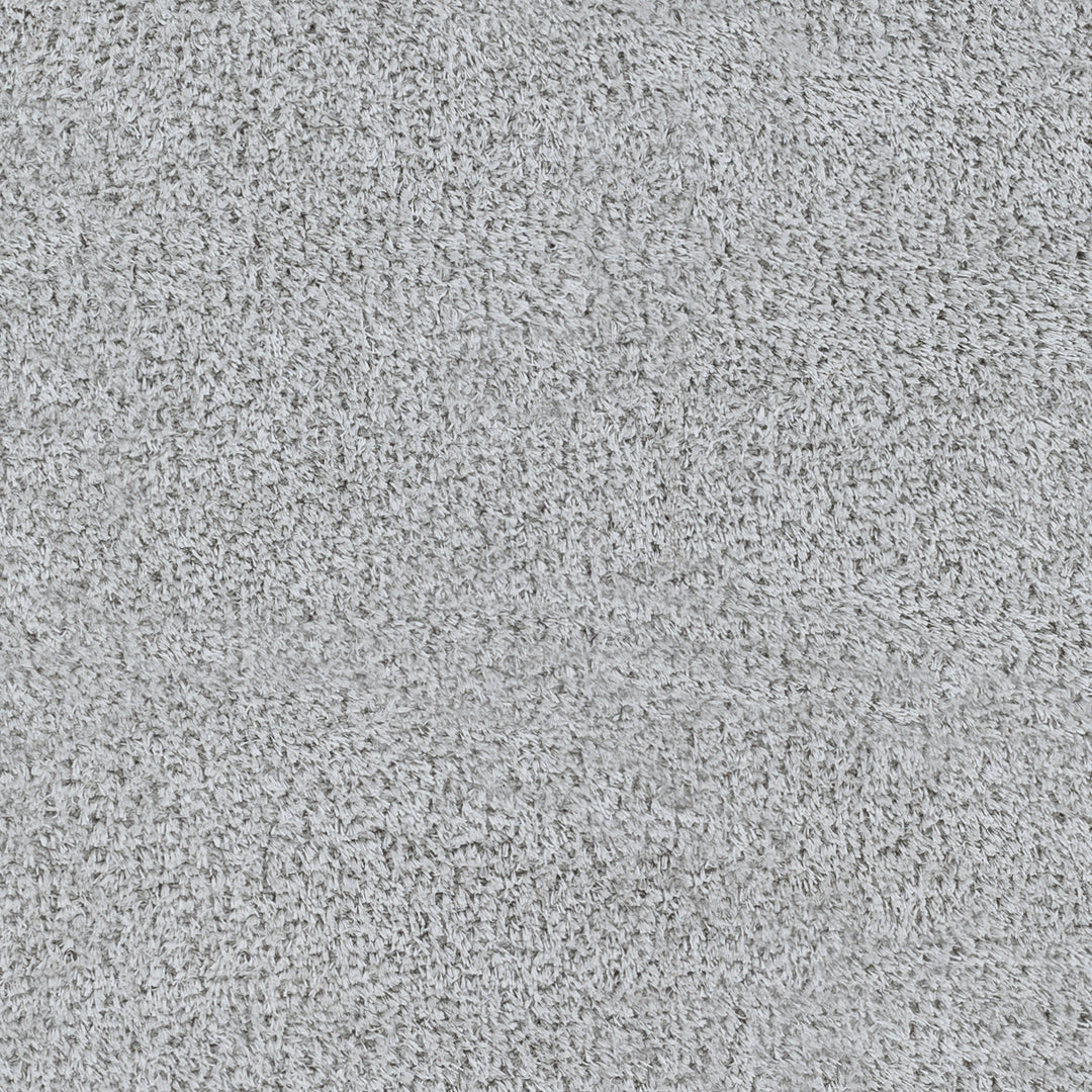 Tapis Rond Shaggy Moderne Gris Clair Rond Trento