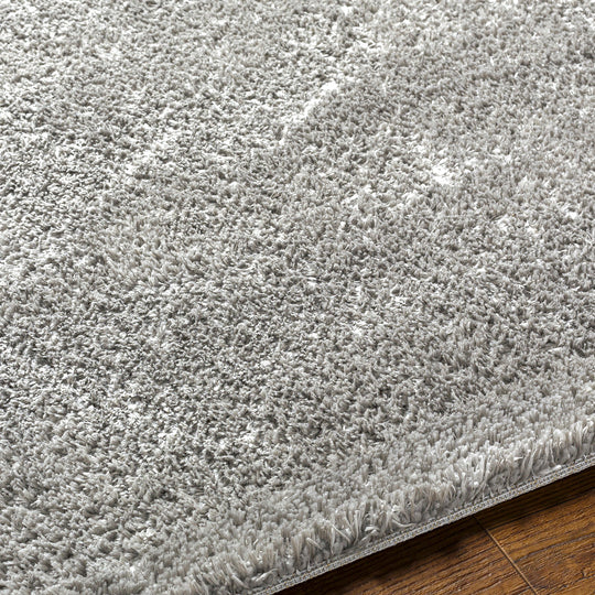 Tapis Rond Shaggy Moderne Gris Foncé Rond Trento