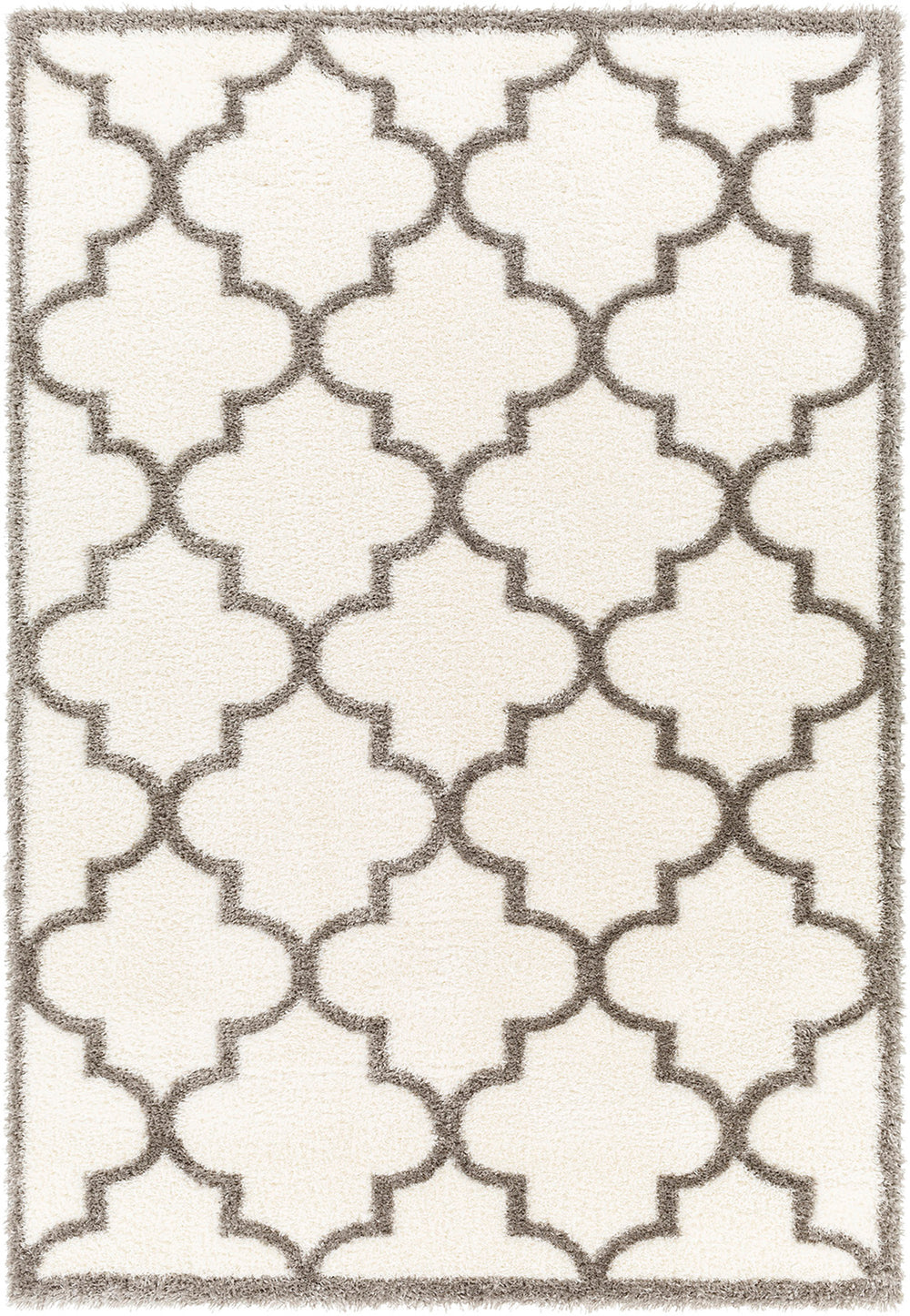 Tapis Shaggy Oriental Ivoire/Gris Halle