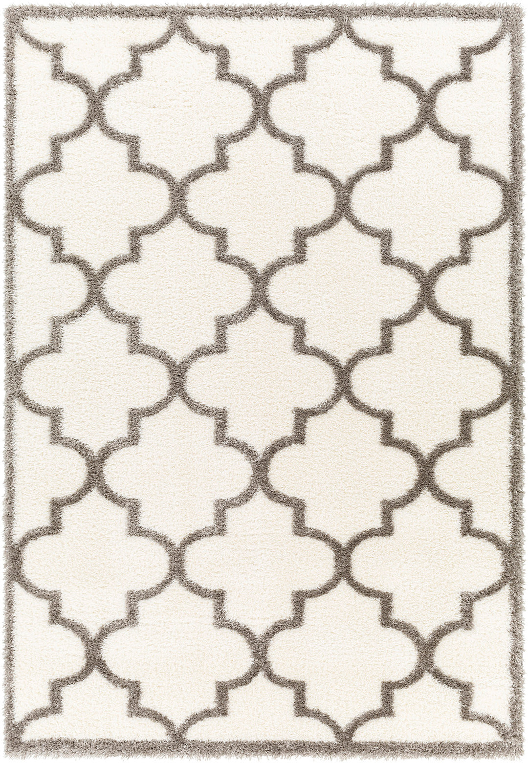 Tapis Shaggy Oriental Ivoire/Gris Halle