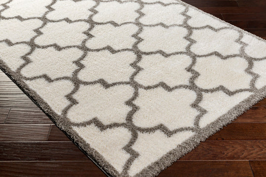 Tapis Shaggy Oriental Ivoire/Gris Halle