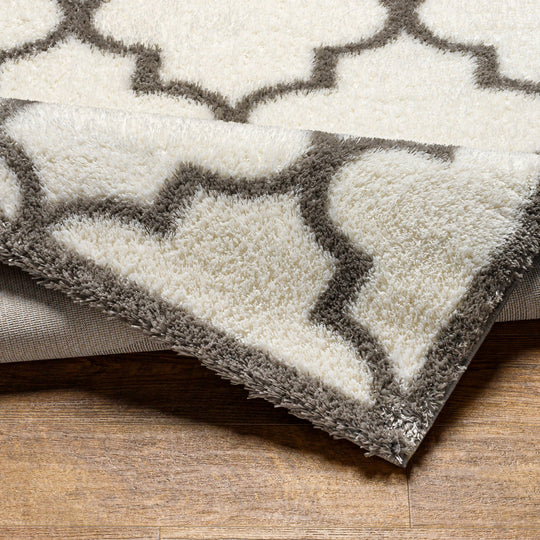 Tapis Shaggy Oriental Ivoire/Gris Halle