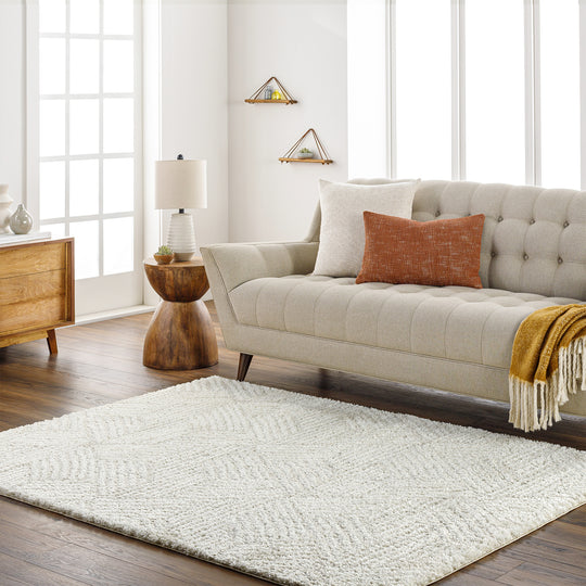 Tapis Shaggy Moderne Ivoire/Beige Eupen