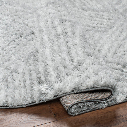 Tapis Shaggy Moderne Blanc/Gris Eupen
