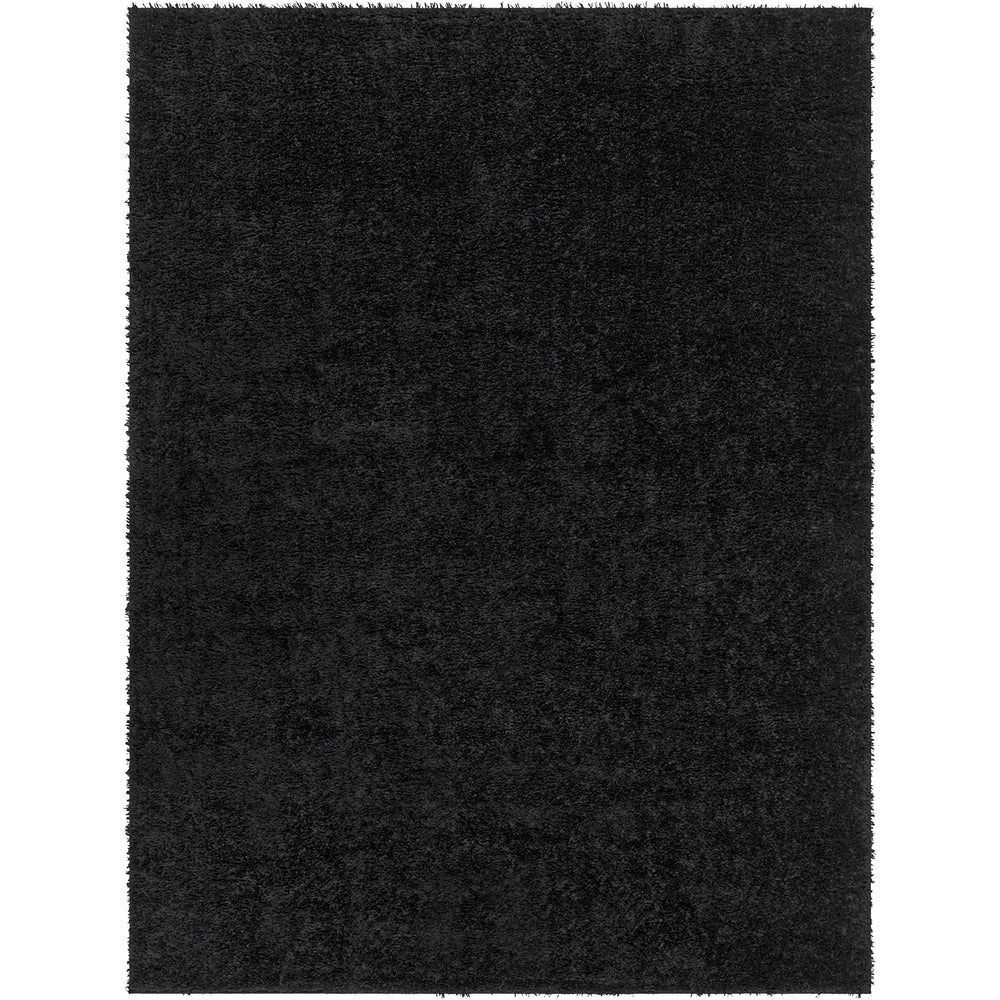 Tapis Shaggy Moderne Noir Trento