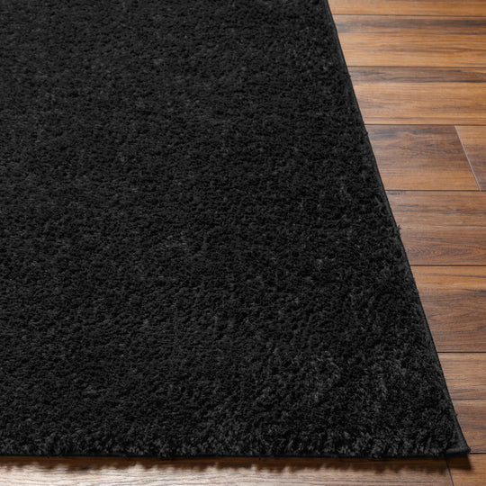 Tapis Shaggy Moderne Noir Trento