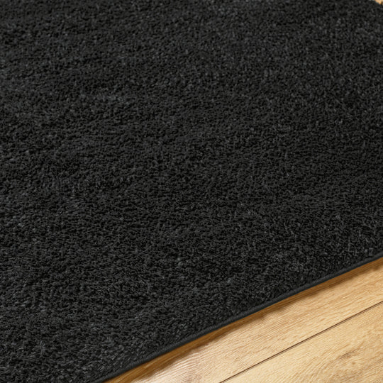 Tapis Shaggy Moderne Noir Trento