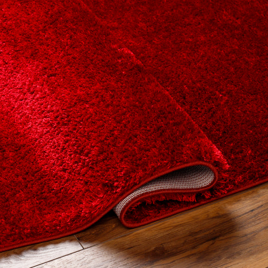 Tapis Shaggy Moderne Rouge Trento