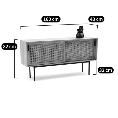 Buffet enfilade chêne et cannage, Waska La Redoute Interieurs