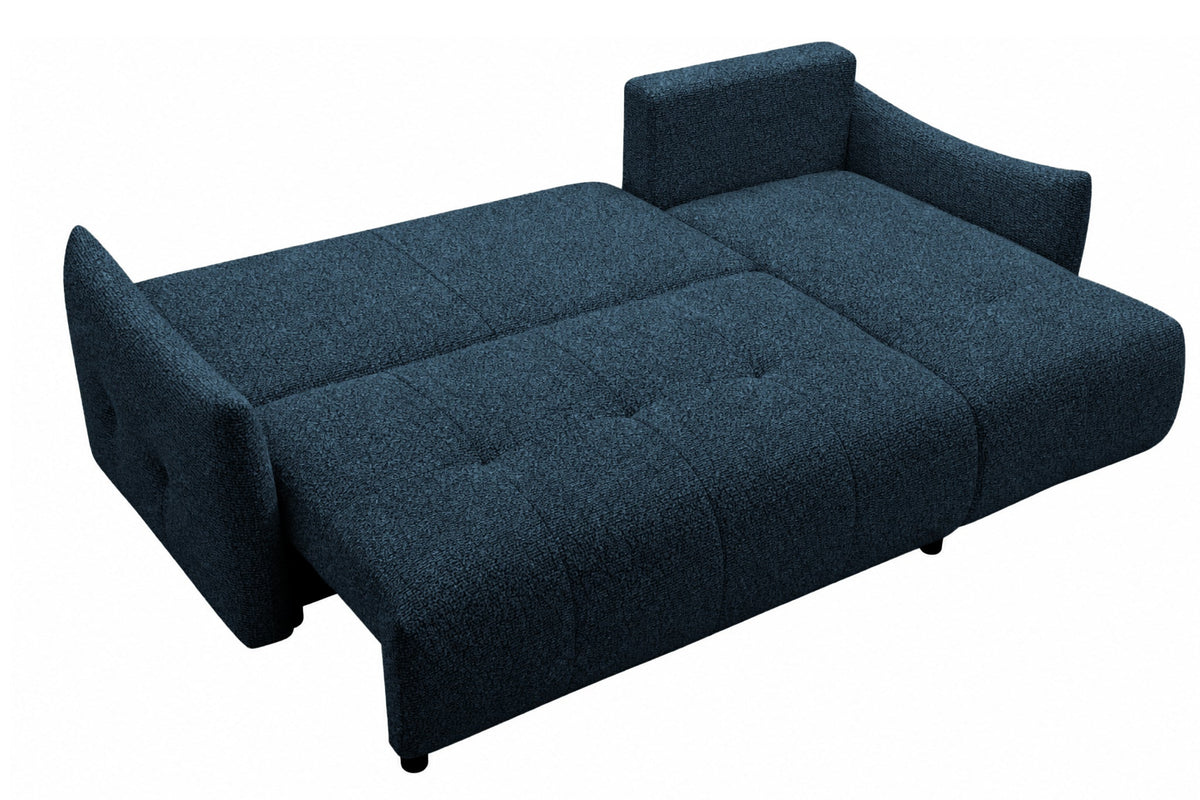 Canapé d'angle réversible CASNOVA Céline 4 places en tissu chenille bleu — photo produit