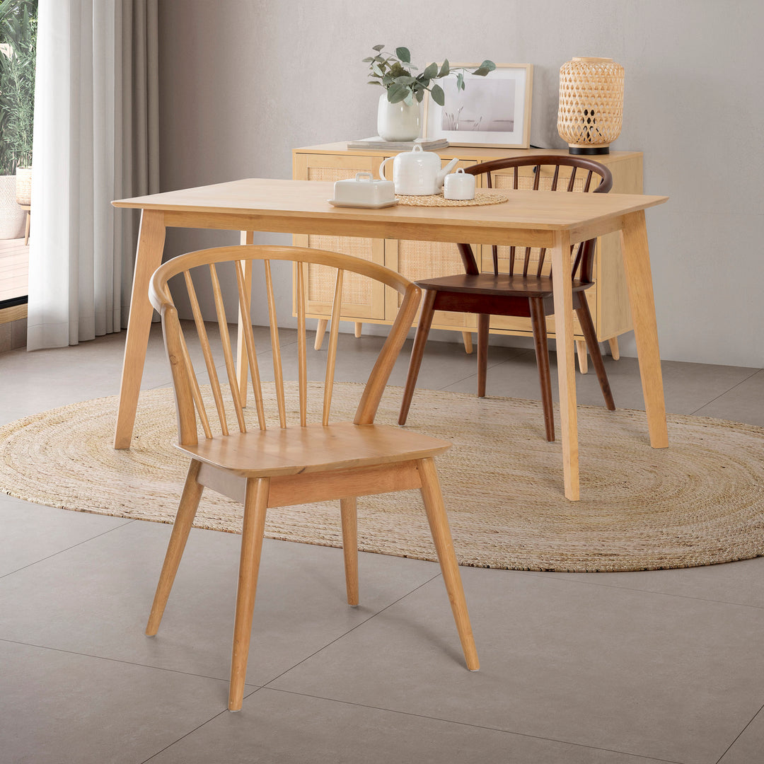 Lot de 2 chaises en bois massif Mura couleur chêne