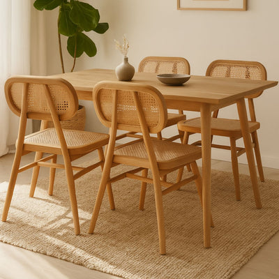 Lot de 4 chaises en cannage ELLIOT