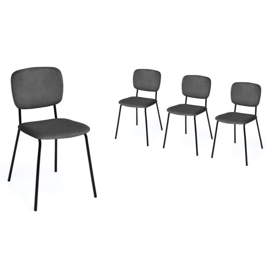 Lot de 4 chaises Clara Gris foncé