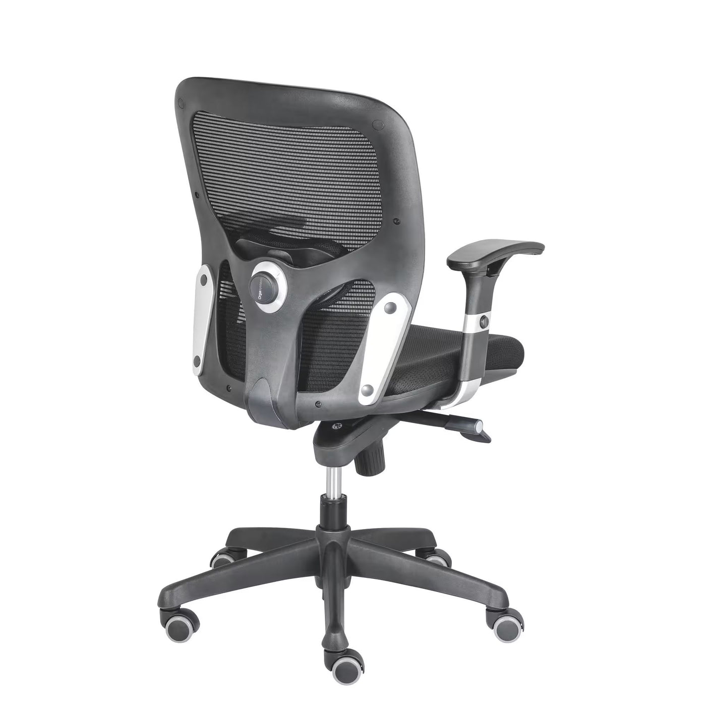 Chaise de bureau ANZIO - Dossier en maille avec accoudoirs- Soutien lombaire- Mécanisme synchrone- Pieds noir