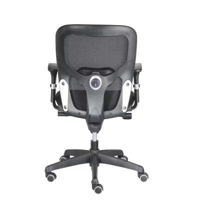 Chaise de bureau ANZIO - Dossier en maille avec accoudoirs- Soutien lombaire- Mécanisme synchrone- Pieds noir