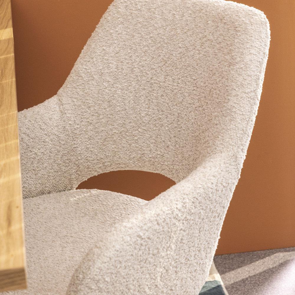 Chaise de bureau en tissu bouclette et métal - Léger défaut