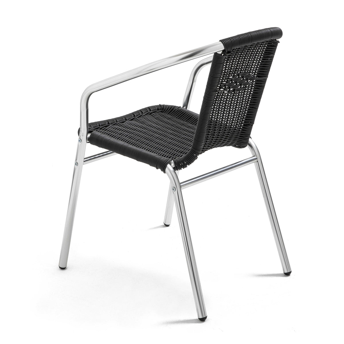 Lot de 4 chaises de jardin en aluminium et résine avec accoudoirs OVIALA