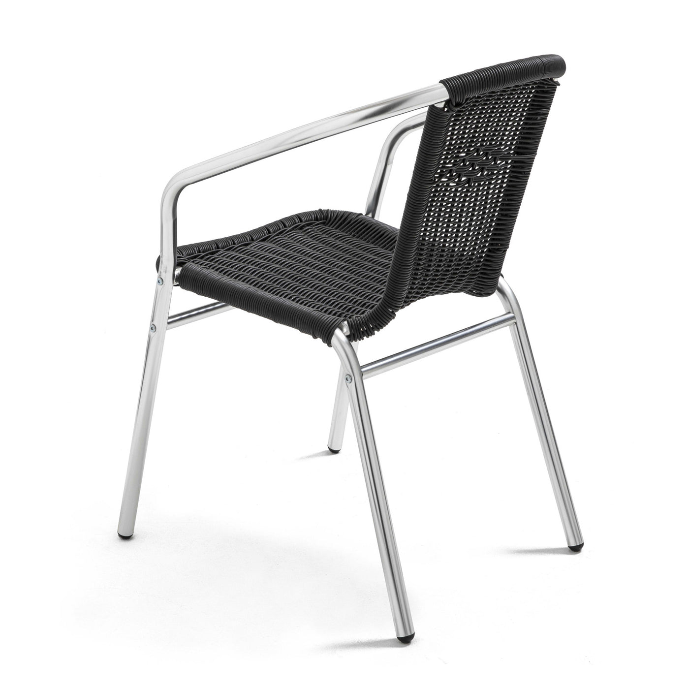 Lot de 4 chaises de jardin en aluminium et résine avec accoudoirs OVIALA