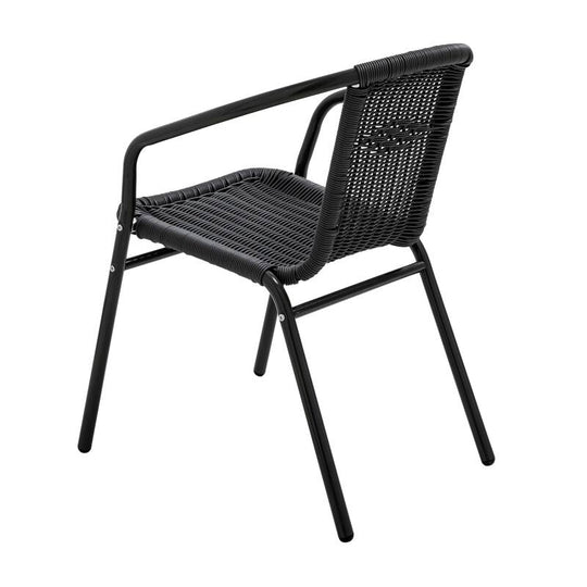 Lot de 4 chaises de jardin OVIALA Saint Germain en aluminium et résine avec accoudoirs