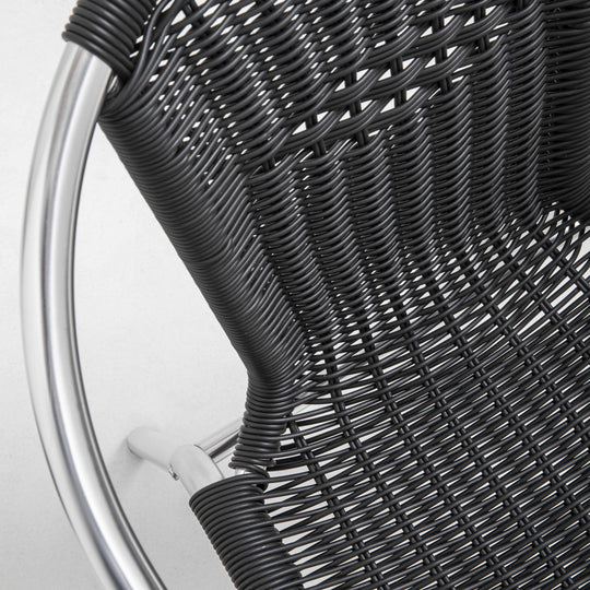 Lot de 4 chaises de jardin en aluminium et résine avec accoudoirs OVIALA