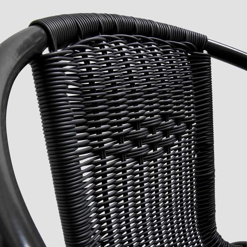Lot de 4 chaises de jardin OVIALA Saint Germain en aluminium et résine avec accoudoirs