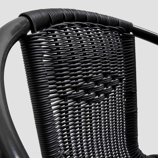 Lot de 4 chaises de jardin OVIALA Saint Germain en aluminium et résine avec accoudoirs