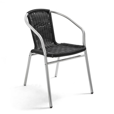 Lot de 4 chaises de jardin en aluminium et résine avec accoudoirs OVIALA
