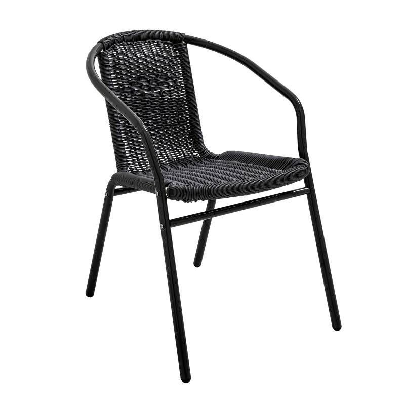 Lot de 4 chaises de jardin OVIALA Saint Germain en aluminium et résine avec accoudoirs