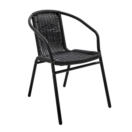 Lot de 4 chaises de jardin OVIALA Saint Germain en aluminium et résine avec accoudoirs