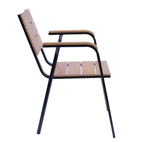 Lot de 4 chaises de jardin en aluminium et polywood avec accoudoirs TOMAR