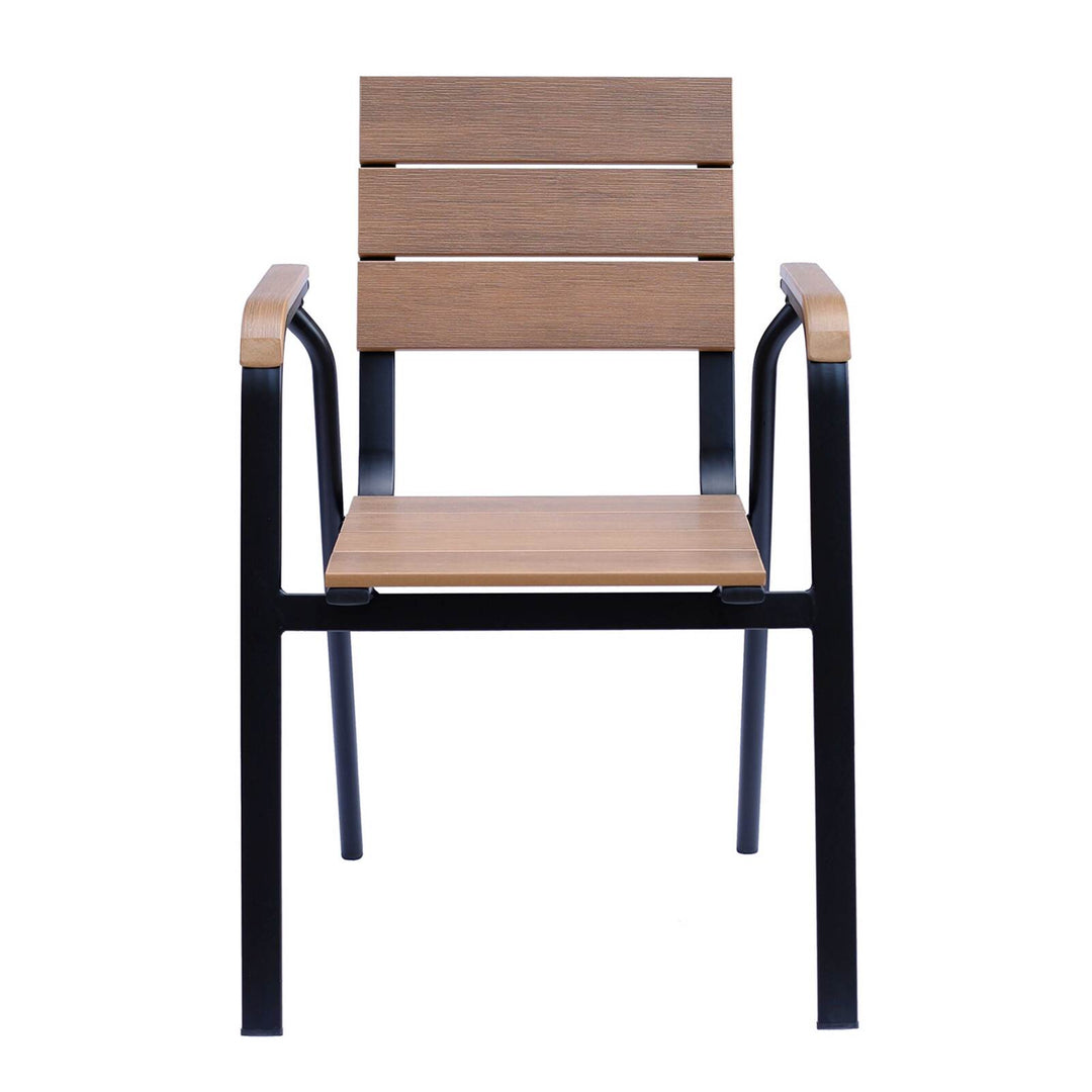 Lot de 4 chaises de jardin en aluminium et polywood avec accoudoirs TOMAR
