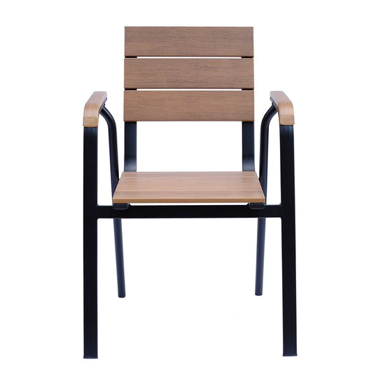Lot de 4 chaises de jardin en aluminium et polywood avec accoudoirs TOMAR