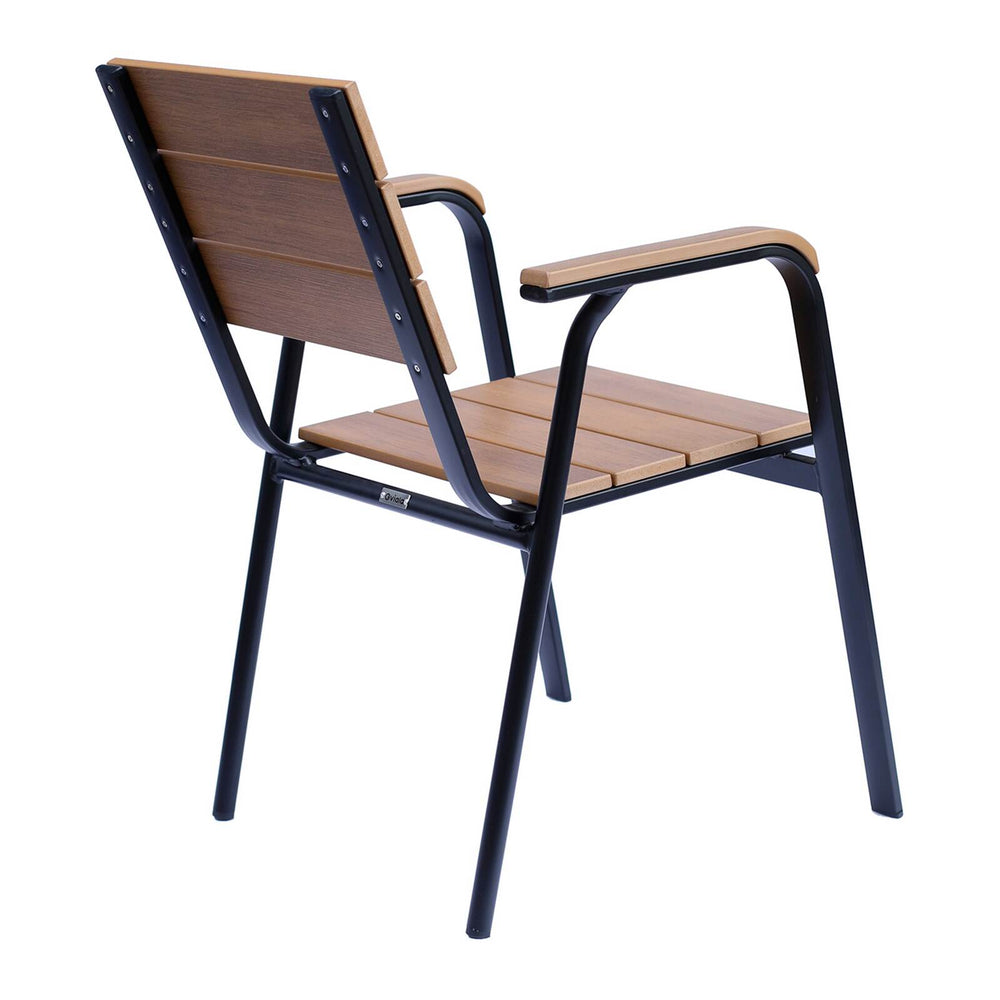 Lot de 4 chaises de jardin en aluminium et polywood avec accoudoirs TOMAR