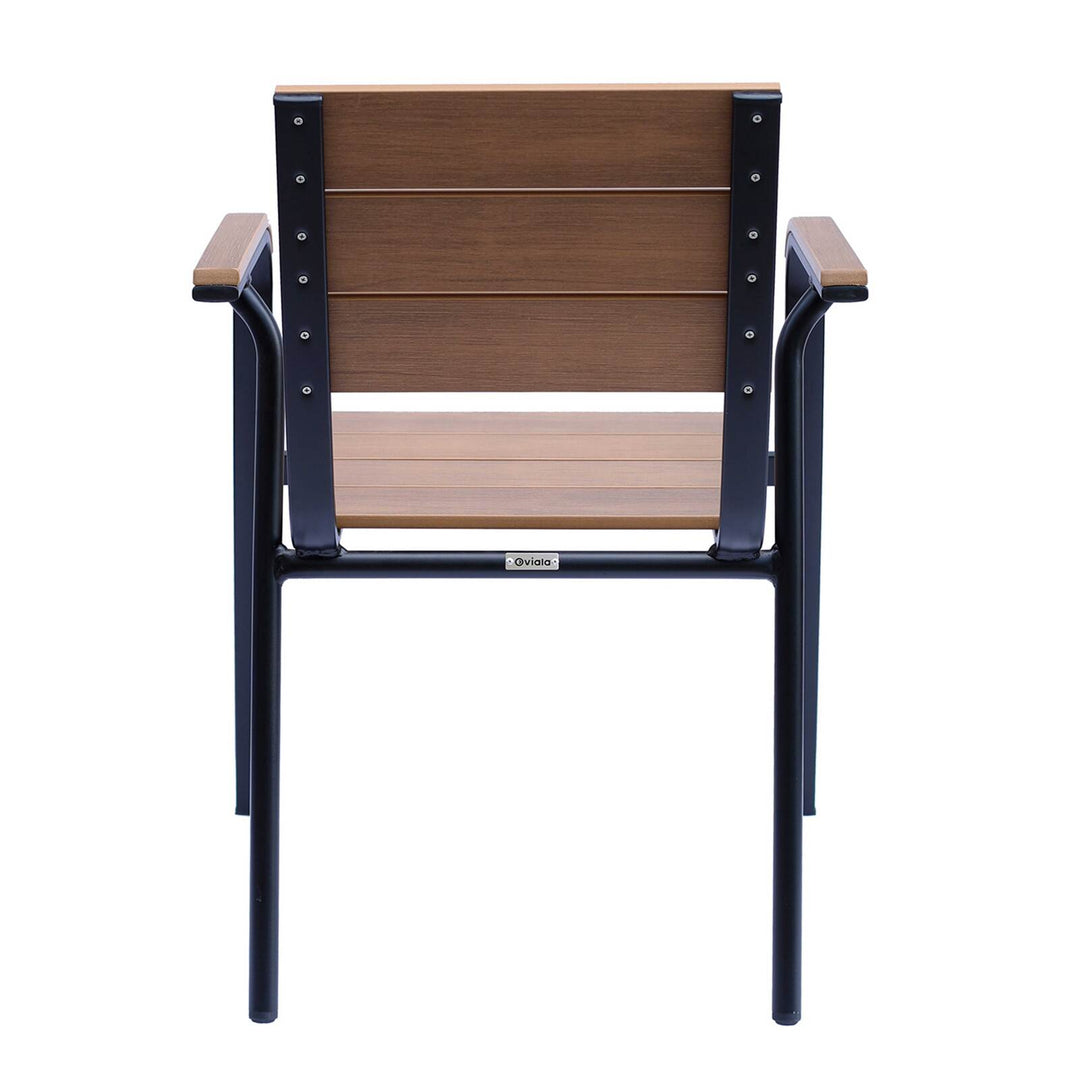 Lot de 4 chaises de jardin en aluminium et polywood avec accoudoirs TOMAR