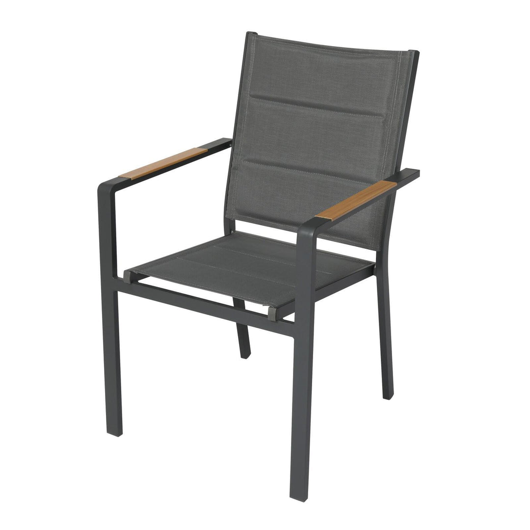 Lot de 4 chaises de jardin en aluminium avec accoudoirs CIOTAT