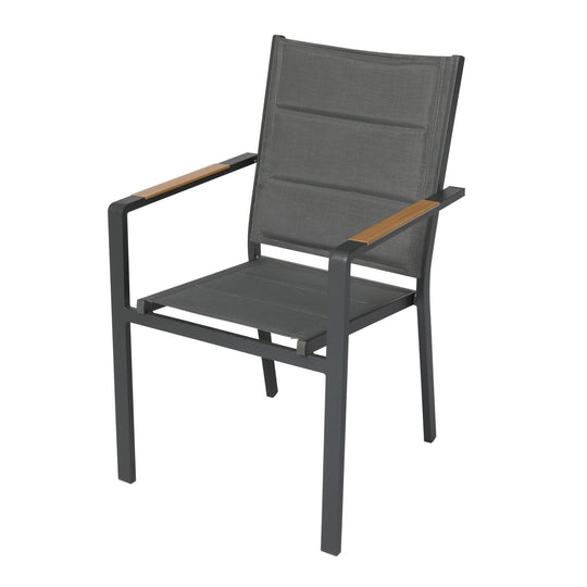 Lot de 4 chaises de jardin en aluminium avec accoudoirs CIOTAT